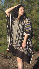 Black and beige Afro kaftan